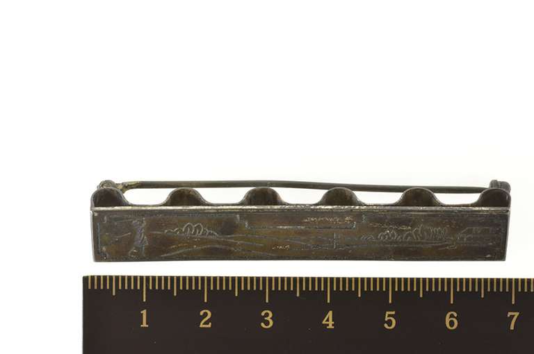 Sterling Silver Squared Golf Course Scene Golf Tee Holder Pin/Brooch
