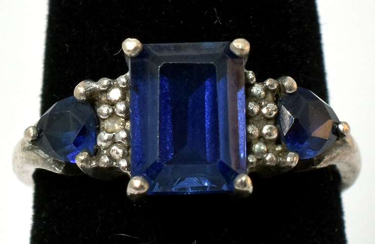 Sterling Silver Blue CZ Ring