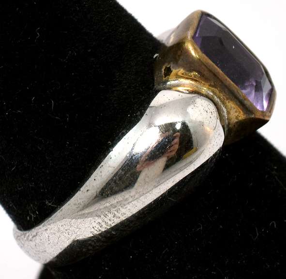 Vintage Sterling Silver Amethyst Ring