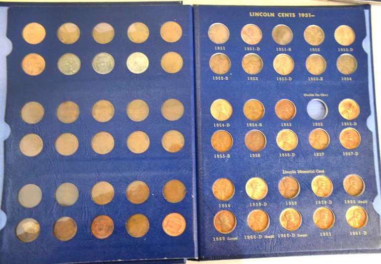Estate Lot Of Coins in Books