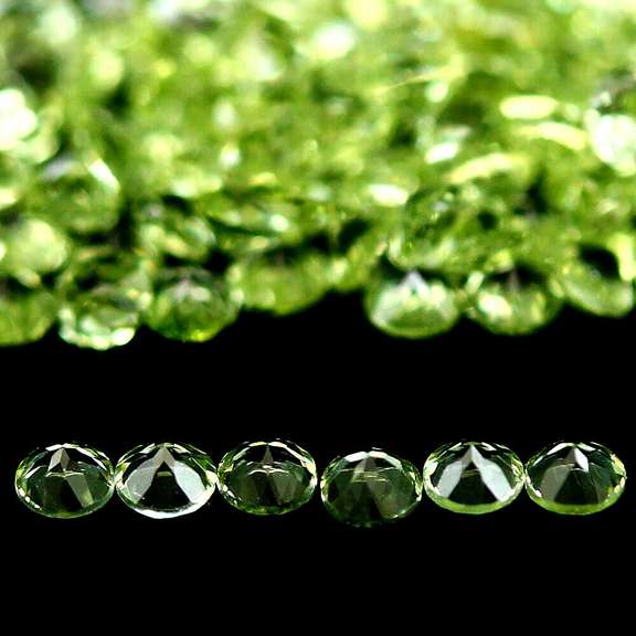 Brilliant 4.96ct set of matched diamond cut Peridot