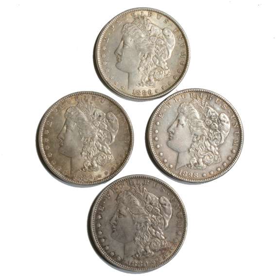1880 O 1886  1888  & 1898  Slider Morgan Dollars
