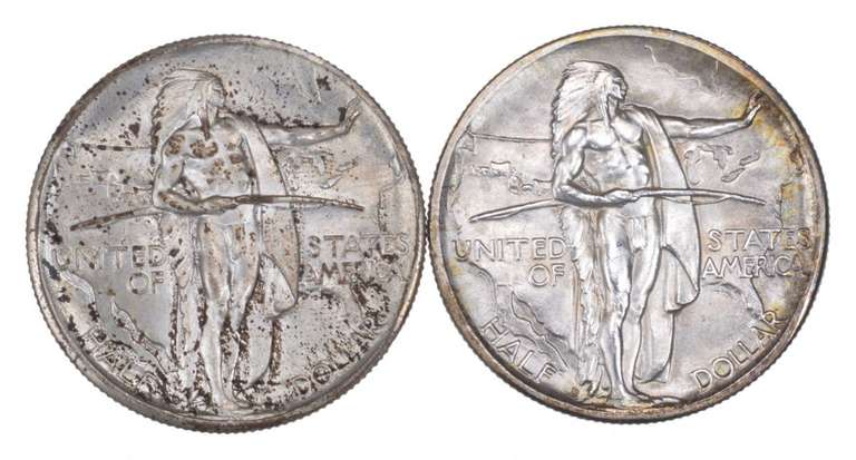 Lot (2) 1937-D & 1938-D Oregon Trail Commemorative Half Dollars - Unc