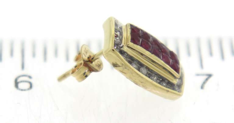 Fancy Insv Set Ruby & Diamond Earrings