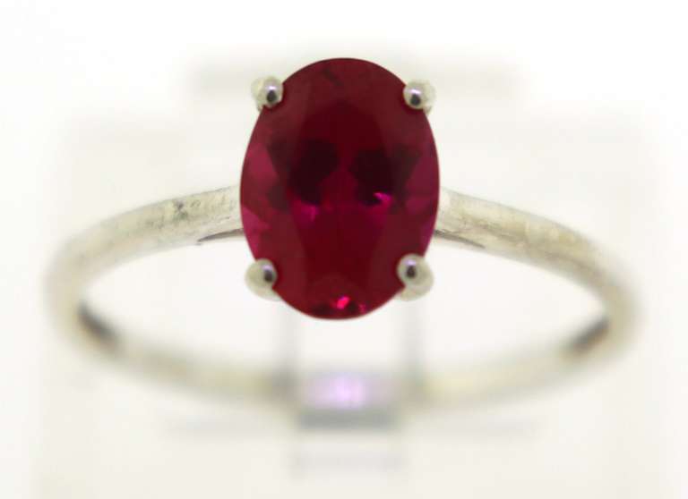 Sterling Silver Oval Ruby Ring