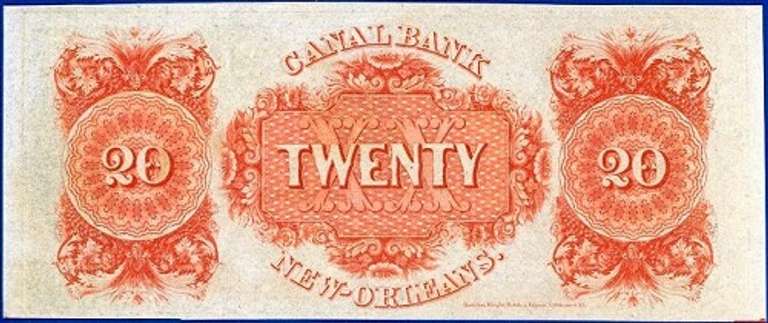 Gem Crisp 1800's $20 Note Canal Bank Of New Orleans Louisiana-"3 Maids"!