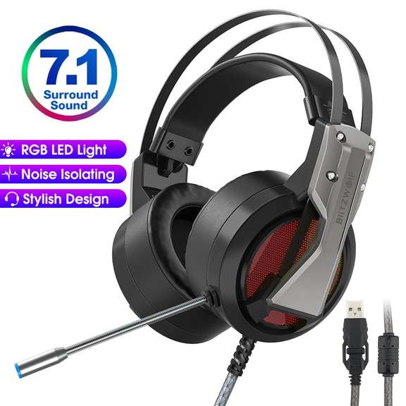 Gaming Headphone 7.1 Surround Sound Bass RGB with Mic