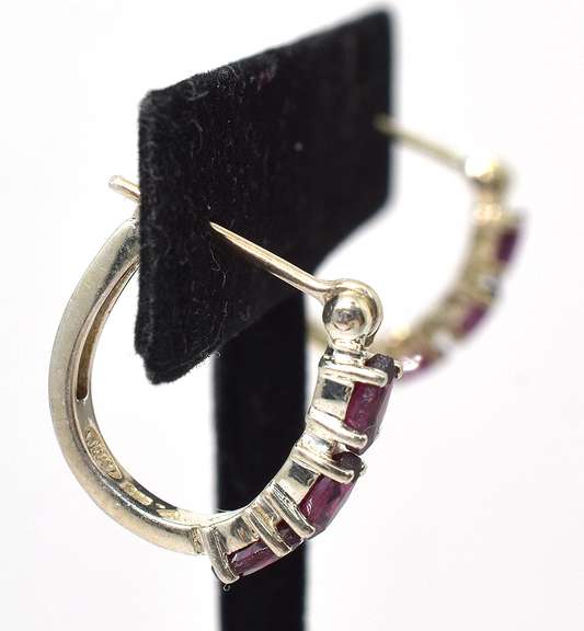 Sterling Silver Garnet Earrings