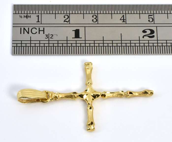 Flashy Bamboo Gold Cross