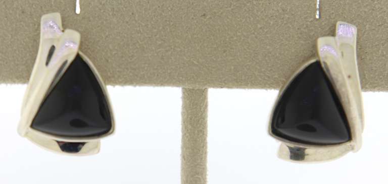 Sterling Siver Black Onyx Earrings