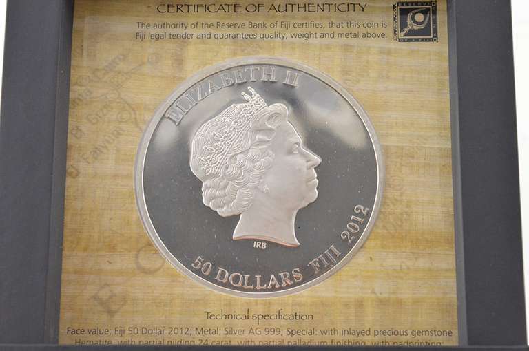 2012 Fiji 50 Dollars - Egyptian Jewels Cleopatra 2 Oz Silver Proof