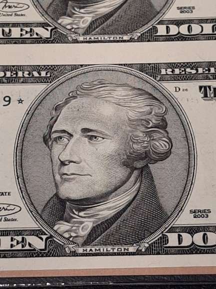 Sheet Of 4 Uncut CU 2003 $10 Star Notes