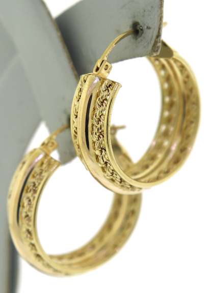 Stunning Hoop Rope Double Chain Earrings