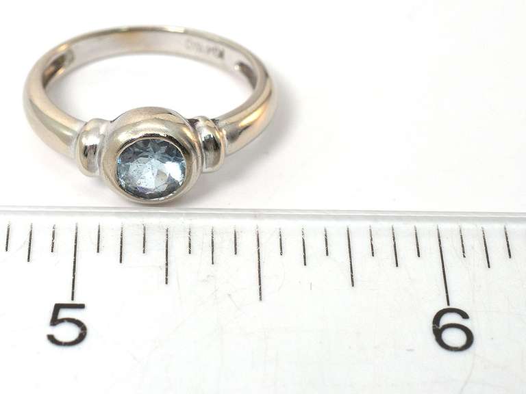 Cool Aquamarine Ring in 14KT White Gold