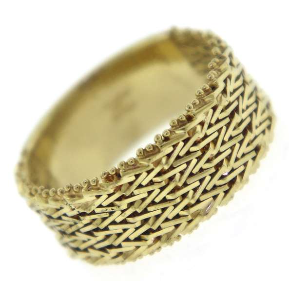 Favorite Diamond Cut Woven Yellow Gold Band