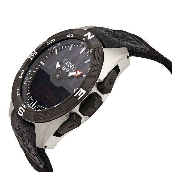 Tissot Perpetual Alarm World Time Chronograph Quartz Analog-Digital Black Dial Watch