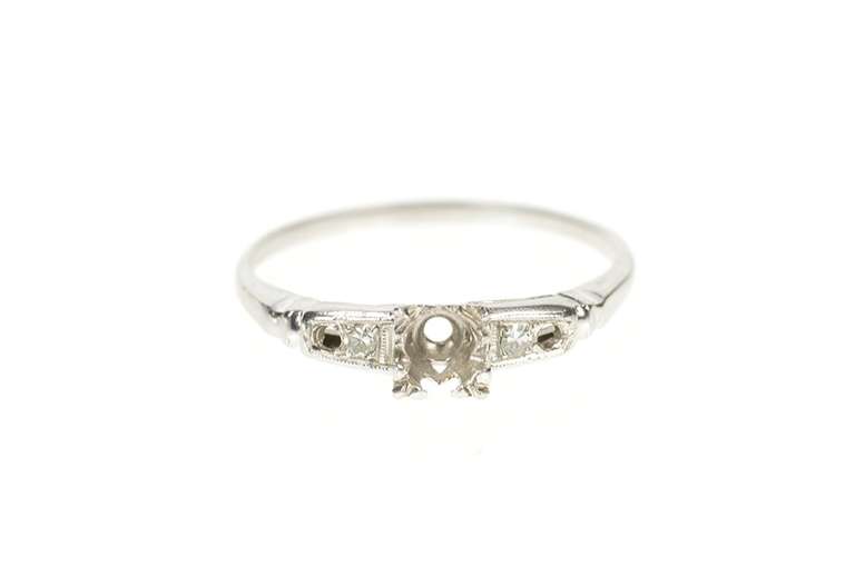 Platinum 1940's Diamond Classic Engagement Setting Ring