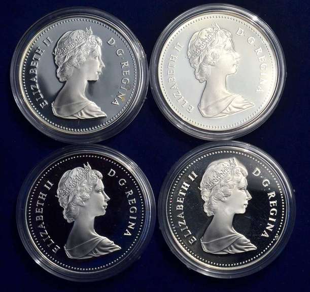 Lot of 4 Canada Proof 50 % Silver  Dollars
