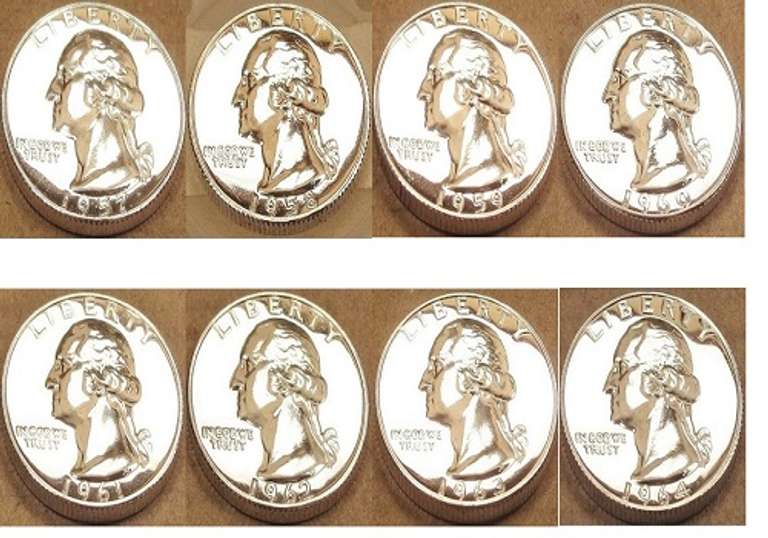 (8) Gem Proof Washington Quarters 1957-1964!