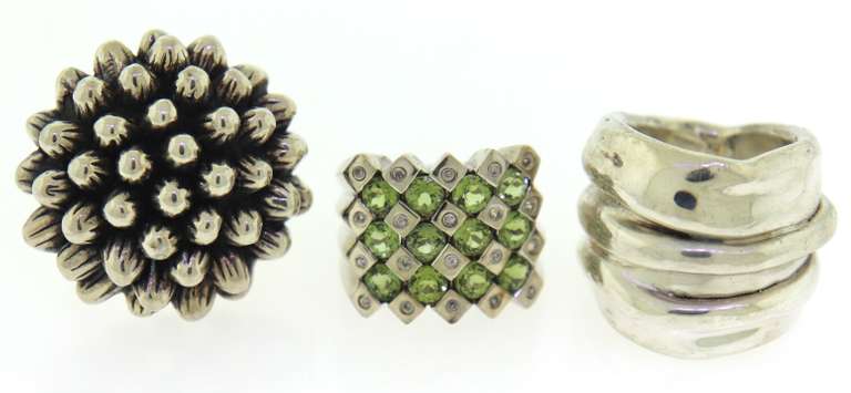 Group Lot of 3 Sterling Silver Rings