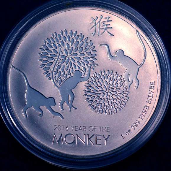 2016 NIUE Two Dollar Year Of The Monkey 1 OZ Silver Coin