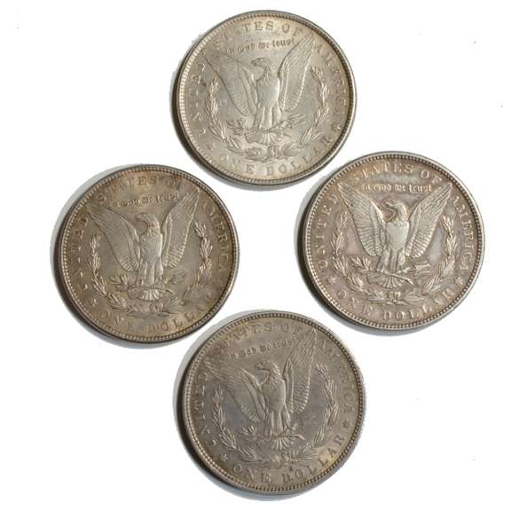 1880 O 1886  1888  & 1898  Slider Morgan Dollars
