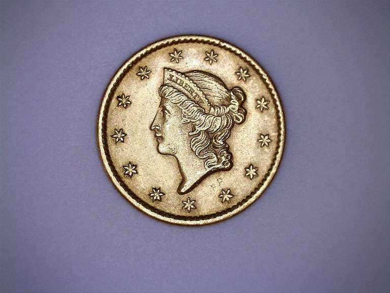 1853 Type 1 US Gold $ 1 Dollar