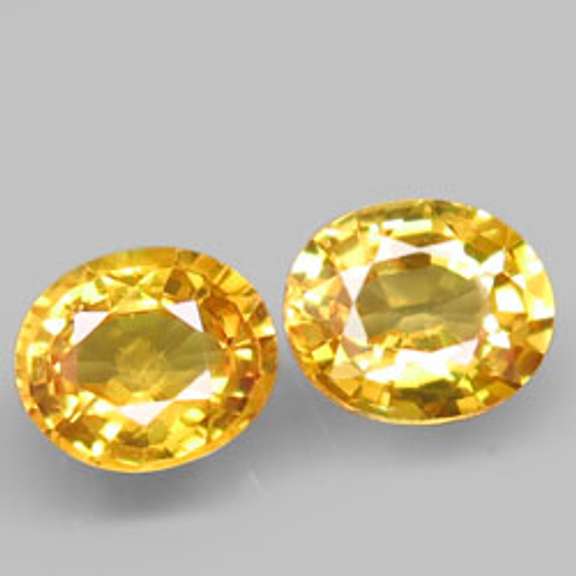 Glittering 1.25ct pair of golden Songean Sapphires