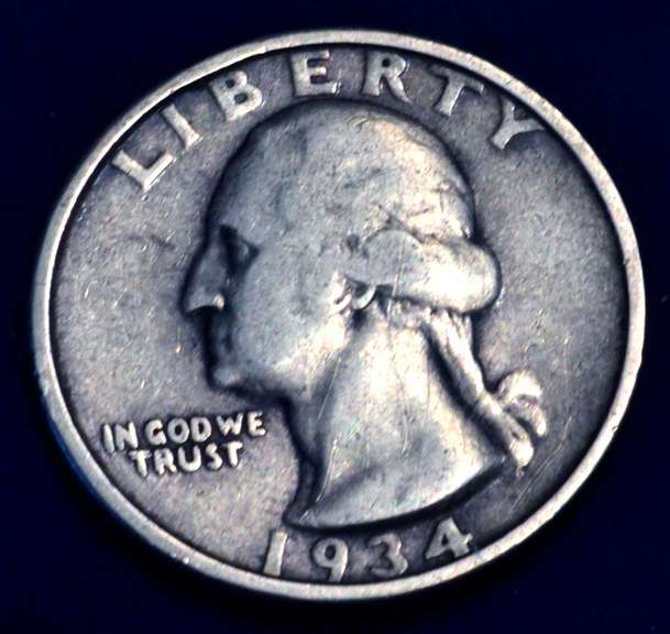 1934 25C Washington Quarter, SILVER, DDO Double Die Obverse