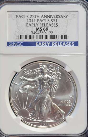 2011 NGC ER MS69 Silver Eagle 25th Anniversary