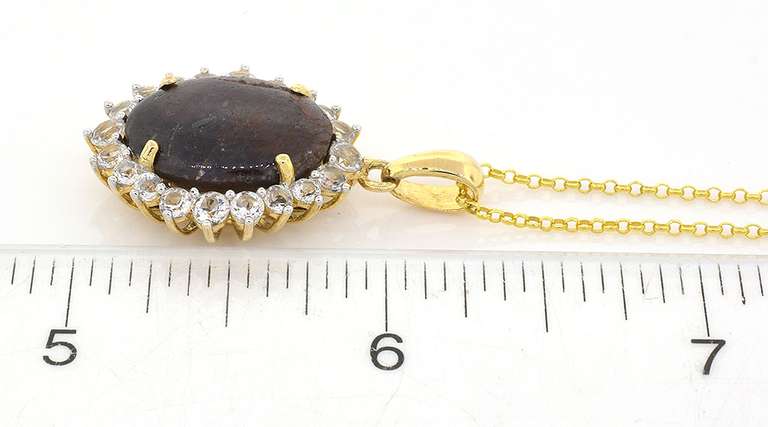 Gorgeous Massive 15.0CTS Star Ruby & Sapphire Necklace in Vermeil