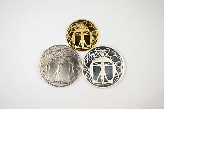 (3) 2000 Italy Millennium Medal Set Silver, Titanium, Gold W/ Diamonds