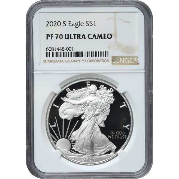 Certified Proof Silver Eagle 2020-S PF70 NGC