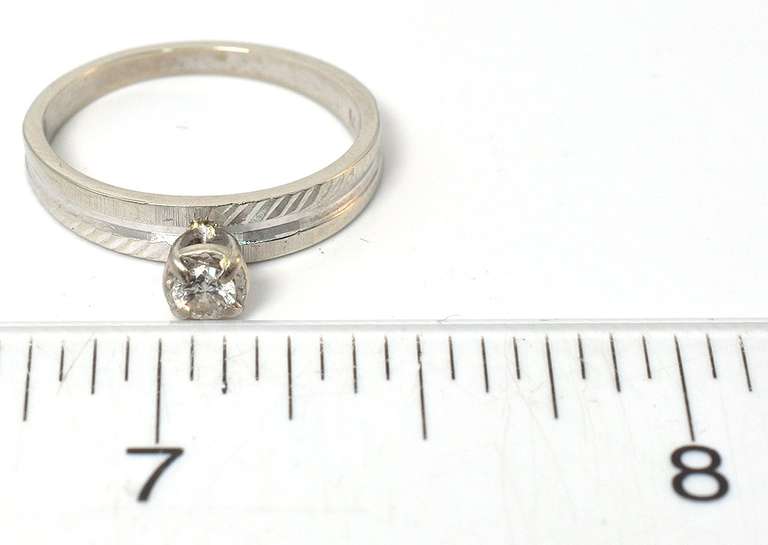 Nice Diamond Solitaire Ring in 14KT White Gold