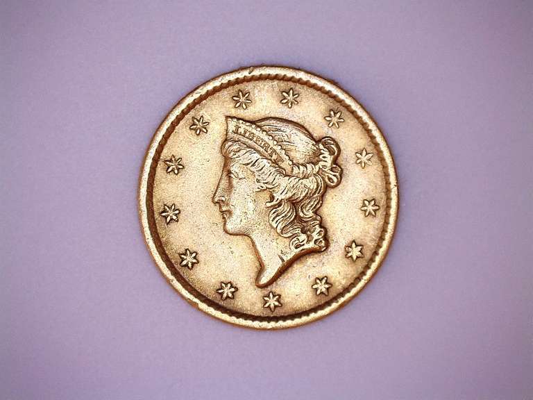 1853 Type 1 US Gold $ 1 Dollar