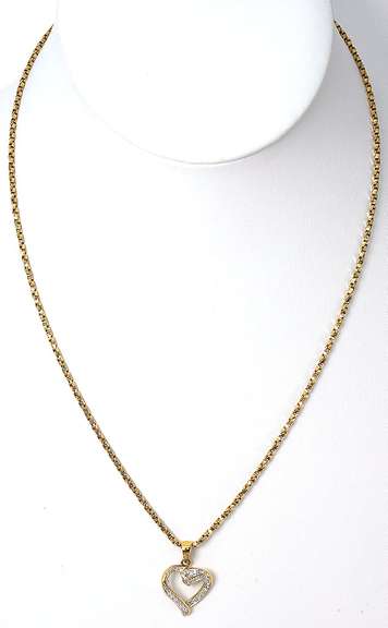 Sterling Silver Vermeil Heart Necklace