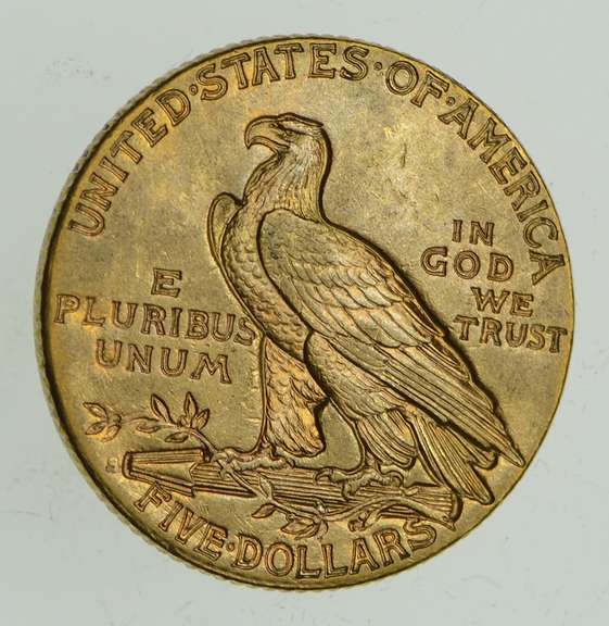 1915 $5.00 Indian Head Gold Half Eagle - Choice