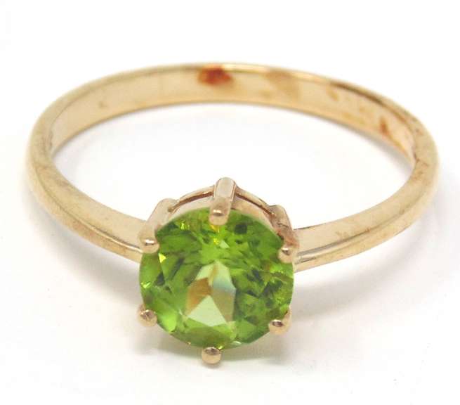 Favorite Yellow Gold Peridot Solitaire Ring