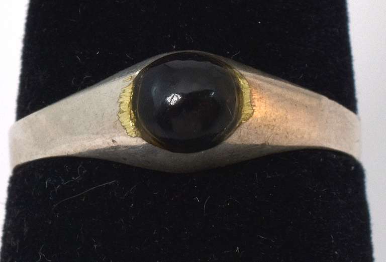 Sterling Silver Black Stone Ring