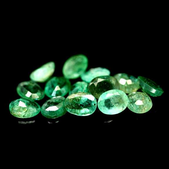 Large 6.48ct 14 piece Zambian Emerald parcel