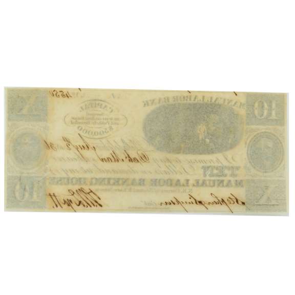 $ 10 Manual Labor Banking House Aug 2 1836 Note