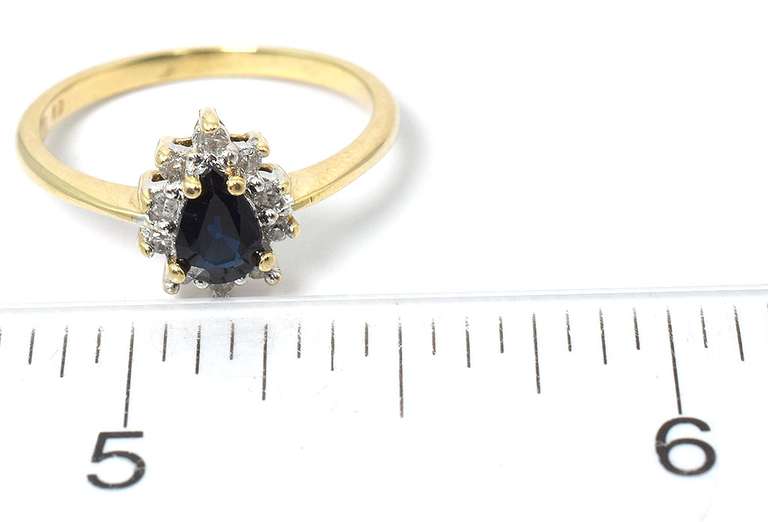 Dainty Sapphire & Diamond Ring in Yellow Gold