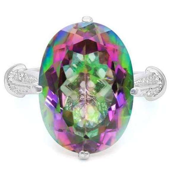 925 STERLING SILVER OV 13*18 MM MYSTIC GEMSTONE WOMEN RING