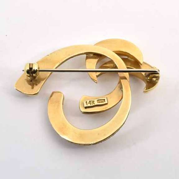 Contemporary Italian Made Geometric Brooch