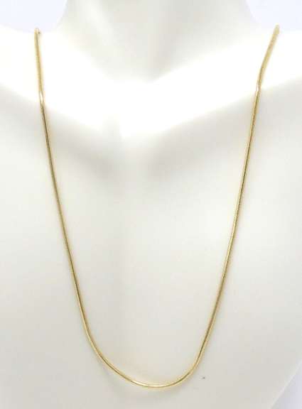Simple Yellow Gold Snake Chain Necklace