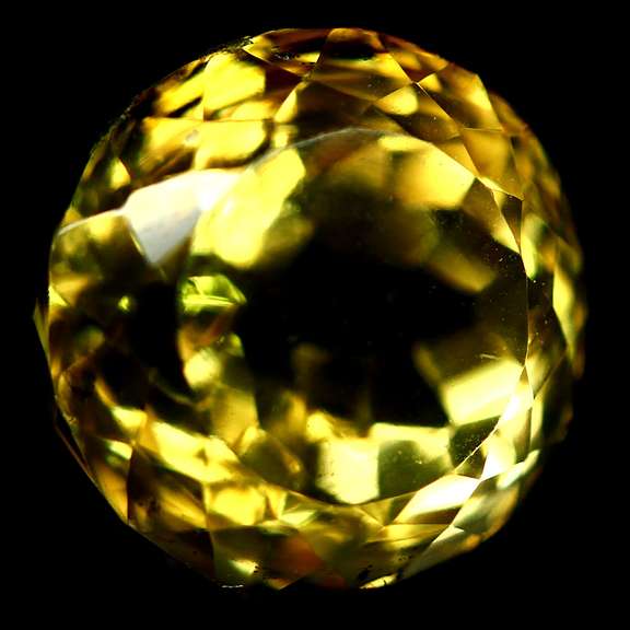 Fiery 9.97ct round cut lemon yellow Citrine
