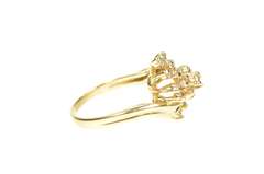 14K Yellow Gold 0.95 Ctw Classic Diamond Swirl Statement Ring
