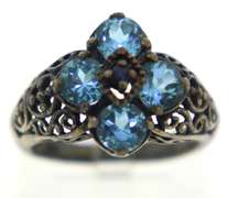 Sterling Silver Opal And Pink Saphires Ring