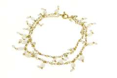 14K Yellow Gold Stephen Dweck Pearl Moonstone Fringe Necklace