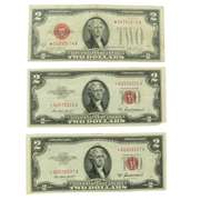 Three Red Seal Star $ 2 US Notes